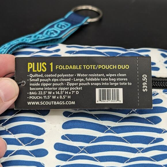 Scout Pouch Only Quilted blue white Polyester Water Resistant zipper pouch Snaps - Picture 6 of 8